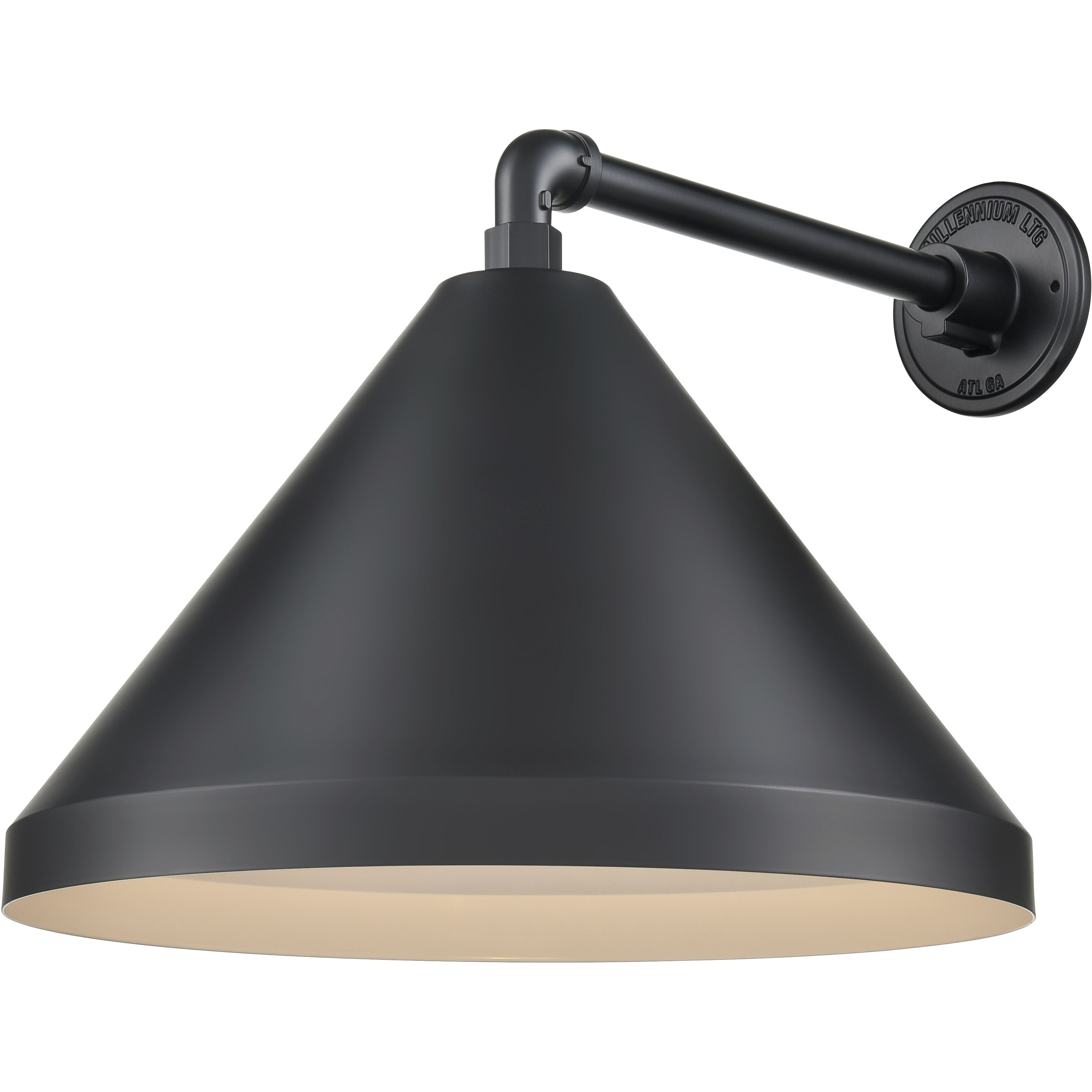 R Series Satin Black 17 inch Wide Cone Shade